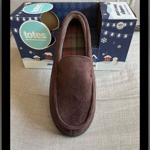 Totes Brown Slip-On Slippers with Suede Finish